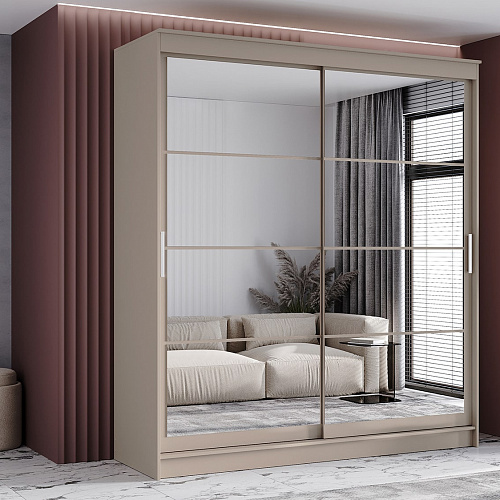 Шкаф-купе ГРАНД 1 2,0 Сатин/Зеркало/Зеркало