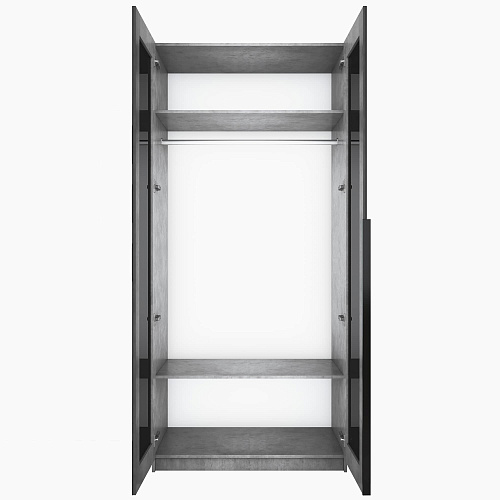 Шкаф Локер 1000 распашной Бетон/Стекло черное