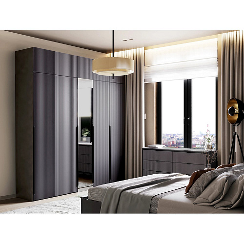 Антресоль 1-дверная Нора Металл Бруклин/Графит