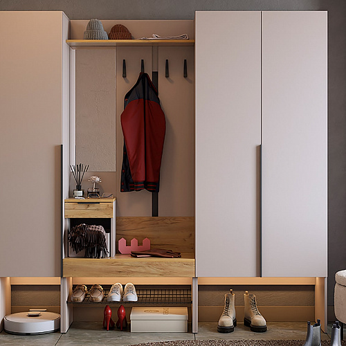 Прихожая Баско К11 кашемир/дуб крафт золотой