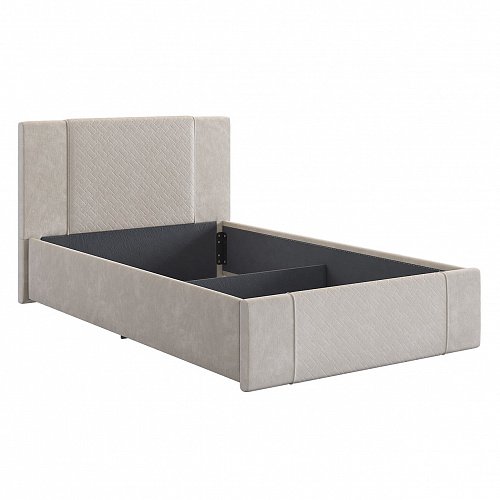 Кровать с подъемным механизмом Хлоя 120х200 крем (велюр)