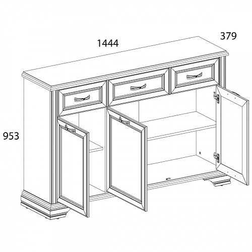 Комод 3D3S MONAKO Сосна винтаж/дуб анкона