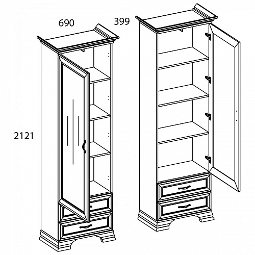 Прихожая TIFFANY №2 Вудлайн кремовый