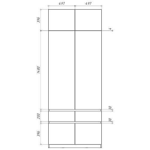 Шкаф НК PIANO 2-х створчатый Кашемир/Каштан