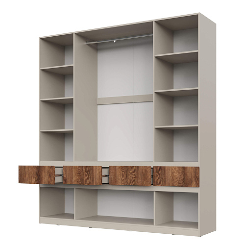 Шкаф НК PIANO 4-х створчатый Кашемир/Каштан