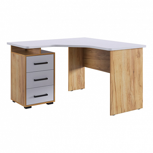 Стол компьютерный Лайт-2 1200 угловой дуб крафт золотой/белый