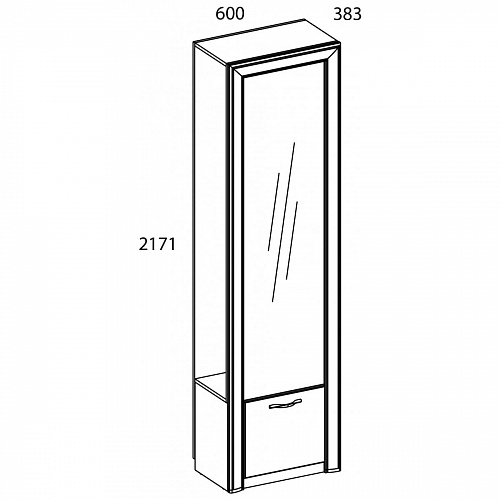 Шкаф 1DZ OLIVIA Вудлайн крем/дуб анкона