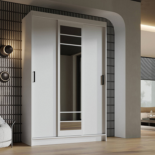 Шкаф-купе БРУНО 3 Белый гладкий