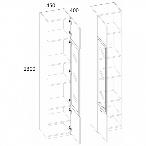 Шкаф с витриной MODERN 1V2D Персидский жемчуг