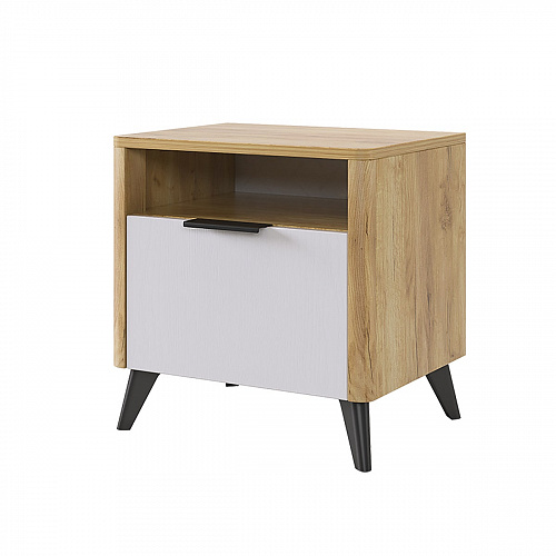 Тумба прикроватная Адам дуб крафт золотой/белое дерево