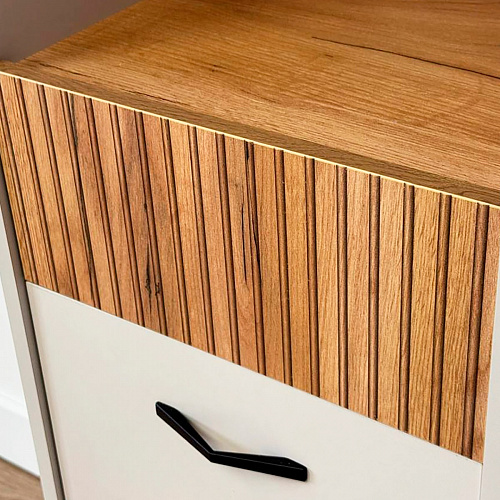 Стеллаж Доминика кашемир/дуб крафт золотой