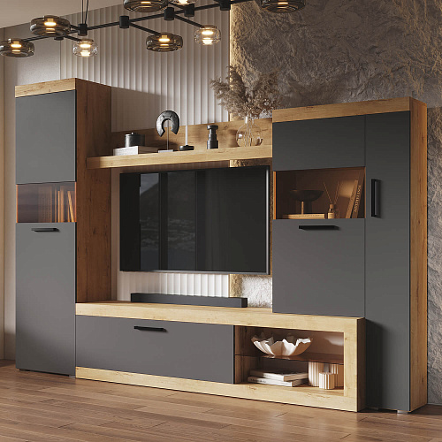 Гостиная Бастон Дуб вотан/Графит