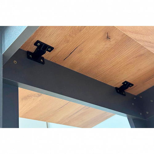 Стол обеденный раздвижной Цезарь дуб крафт золотой/графит