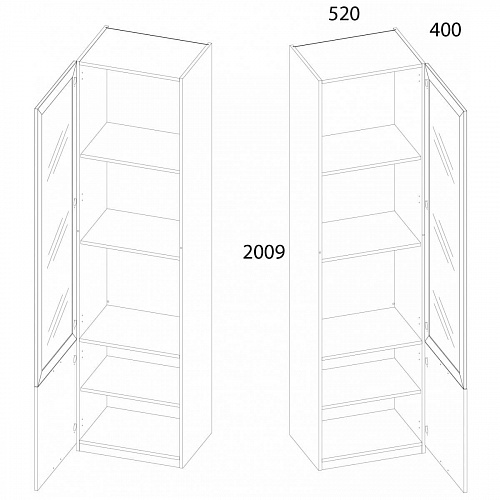 Шкаф с витриной MODERN 1V1D/52 Персидский жемчуг