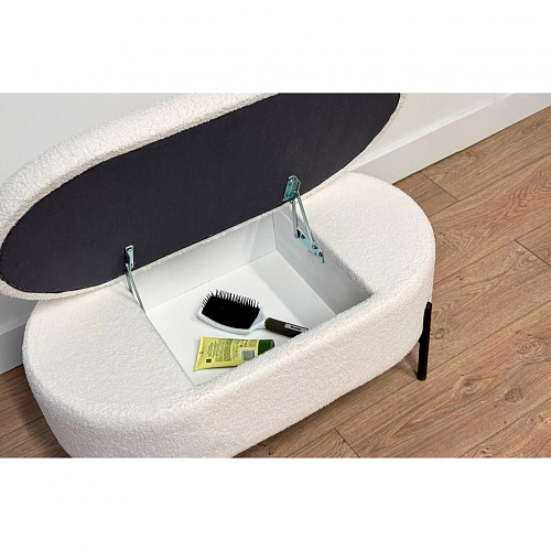 Пуф Барни белый (плюш)