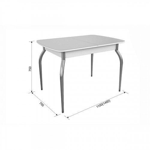 Стол обеденный раздвижной белый/Кофе