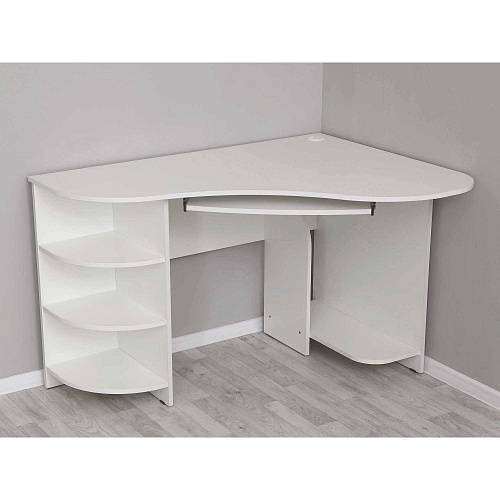 Стол компьютерный угловой №3 Белый жемчуг