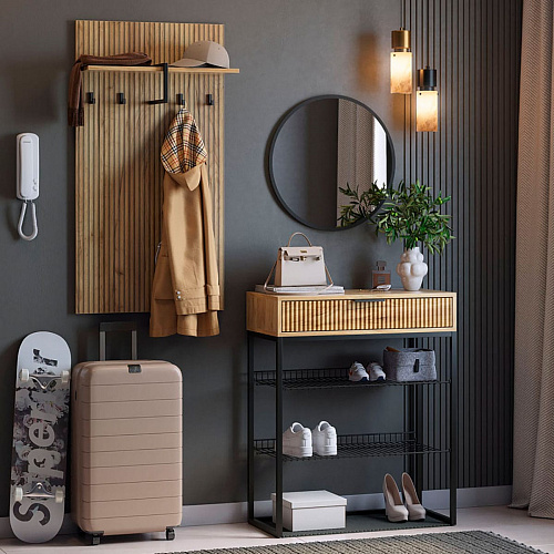 Вешалка 2 Бодрум дуб крафт золотой