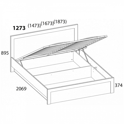 Кровать с подъемным механизмом DOORSET 120 Дуб наварра