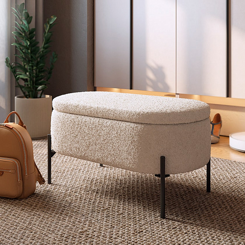 Пуф Барни белый (плюш)