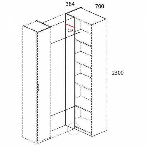 Шкаф MODERN 1D/K70 Персидский жемчуг