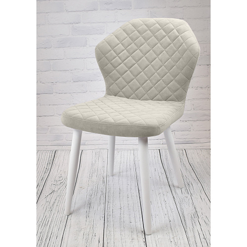 Стул Бергамо-ЭЙР белый муар/Катания Айвори