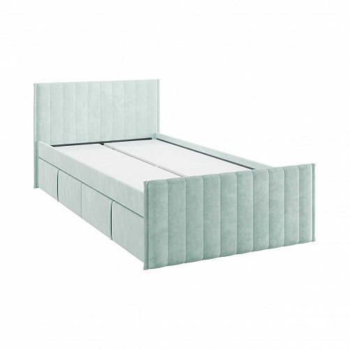 Кровать с ящиками Твикс 90х200 мята (велюр)