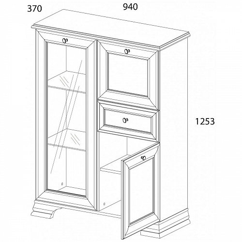Тумба 1V2D1S TIFFANY Белый