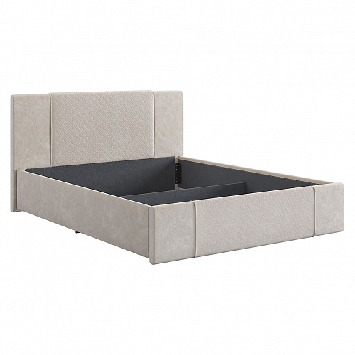 Кровать с подъемным механизмом Хлоя 160х200 крем (велюр)