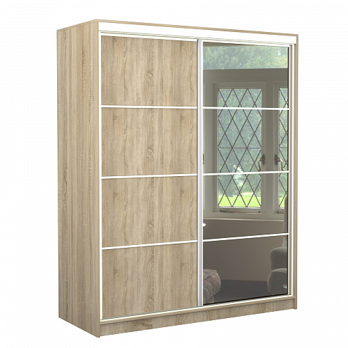 Шкаф-купе Старт 2-дверный с зеркалом и ЛДСП со вставками 1800 (высота 2200, глубина 600)