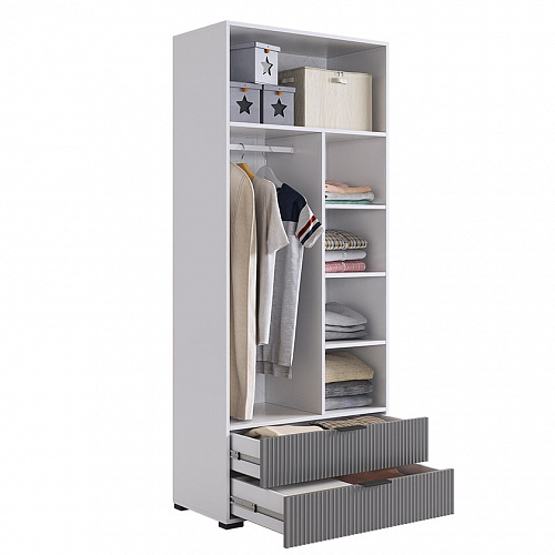 Набор детской мебели Зефир К7 белое дерево/серый (эмаль)/графит (велюр)