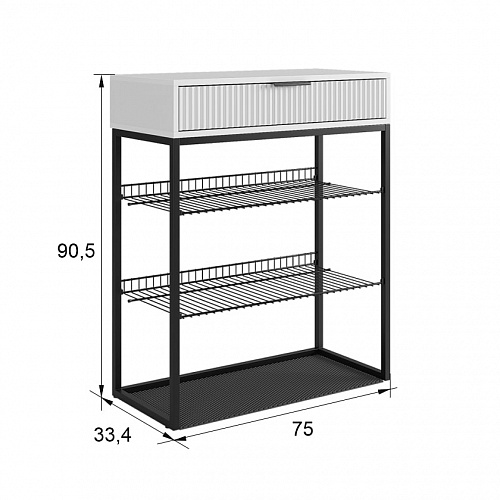 Обувница Вельвет дуб крафт золотой/черный муар