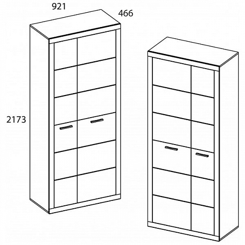 Шкаф 2D OSKAR дуб Санремо