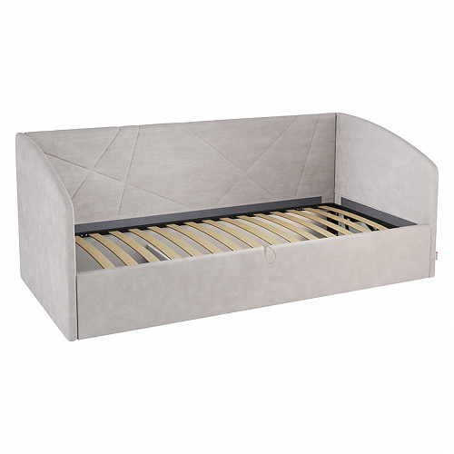 Кровать с подъемным механизмом Квест (Софа) 90х200 галька (велюр)