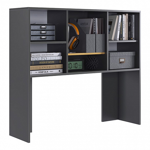 Надстройка стола компьютерного Лайт-2 графит/дуб крафт золотой