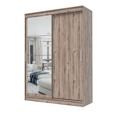 Шкаф-купе ГРАНД 1 1,6 Дуб горный/Зеркало/Дуб горный ЛДСП