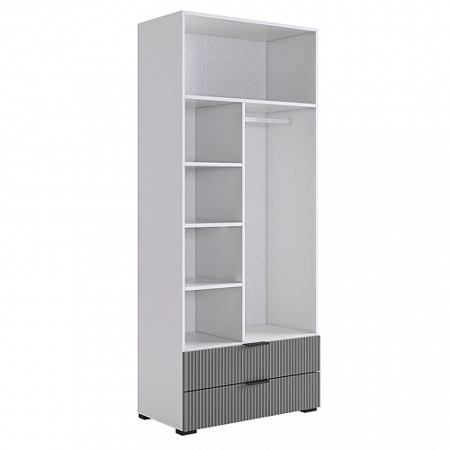 Шкаф двухдверный Зефир 120.01 белое дерево/серый (эмаль)