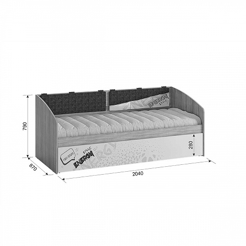 Кровать детская Форсаж дуб сонома/белый