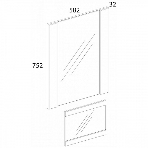 Зеркало навесное DOORSET 58 Дуб наварра