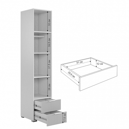 Шкаф однодверный Зефир 107.01 белое дерево/пудра розовая (эмаль)