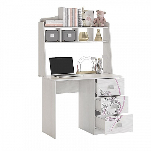 Стол компьютерный Фэнтези белый рамух