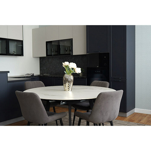 Стол обеденный керамический Раунд Белый