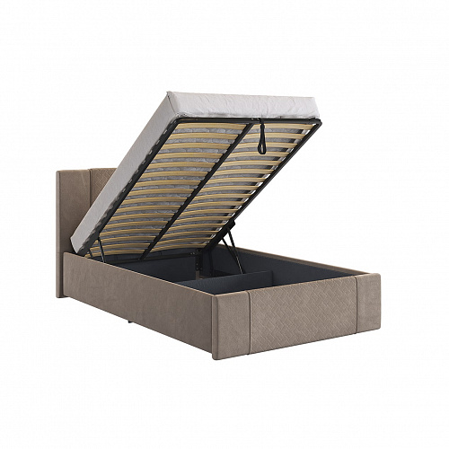 Кровать с подъемным механизмом Хлоя 120х200 латте (велюр)