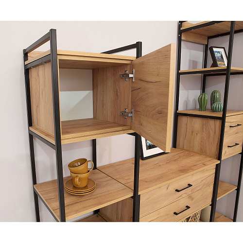 Стеллаж металлический №5 Дуб Крафт золотой