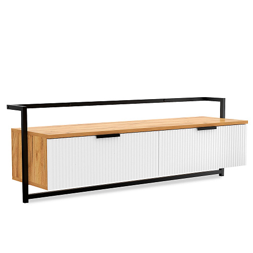 Тумба навесная под ТВ лофт DQ SITI дуб вотан/белый