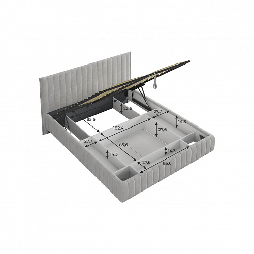 Кровать с подъемным механизмом Твикс 160х200 крем (велюр)