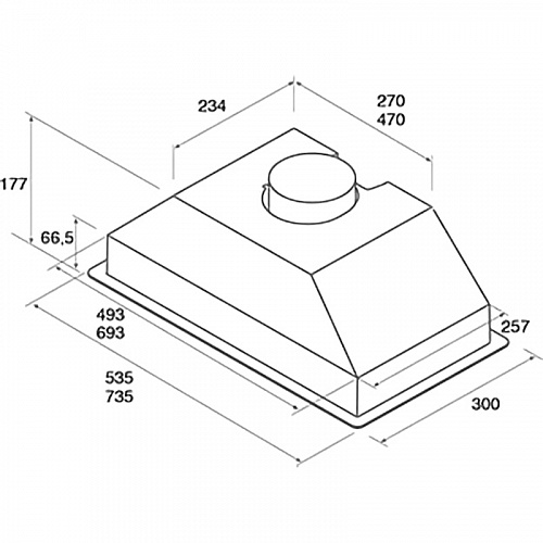 Встраиваемая вытяжка JET AIR Jetair VIERA LUX GR/A/52-PRF0174878