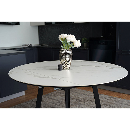 Стол обеденный керамический Раунд Белый