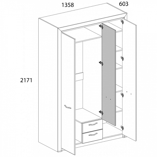 Спальный гарнитур OLIVIA Вудлайн крем/дуб анкона