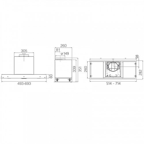Встраиваемая вытяжка ELICA HIDDEN ADV PLUS @ BLGL/A/52-PRF0183971A